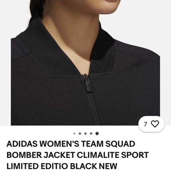 Adidas Women’s Team Squad Climalite Bomber Jacket – Black – Size Medium – NWT - Picture 4 of 4